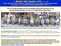 The original Bristol Mod Scooter Club website I created, Bristol, UK
